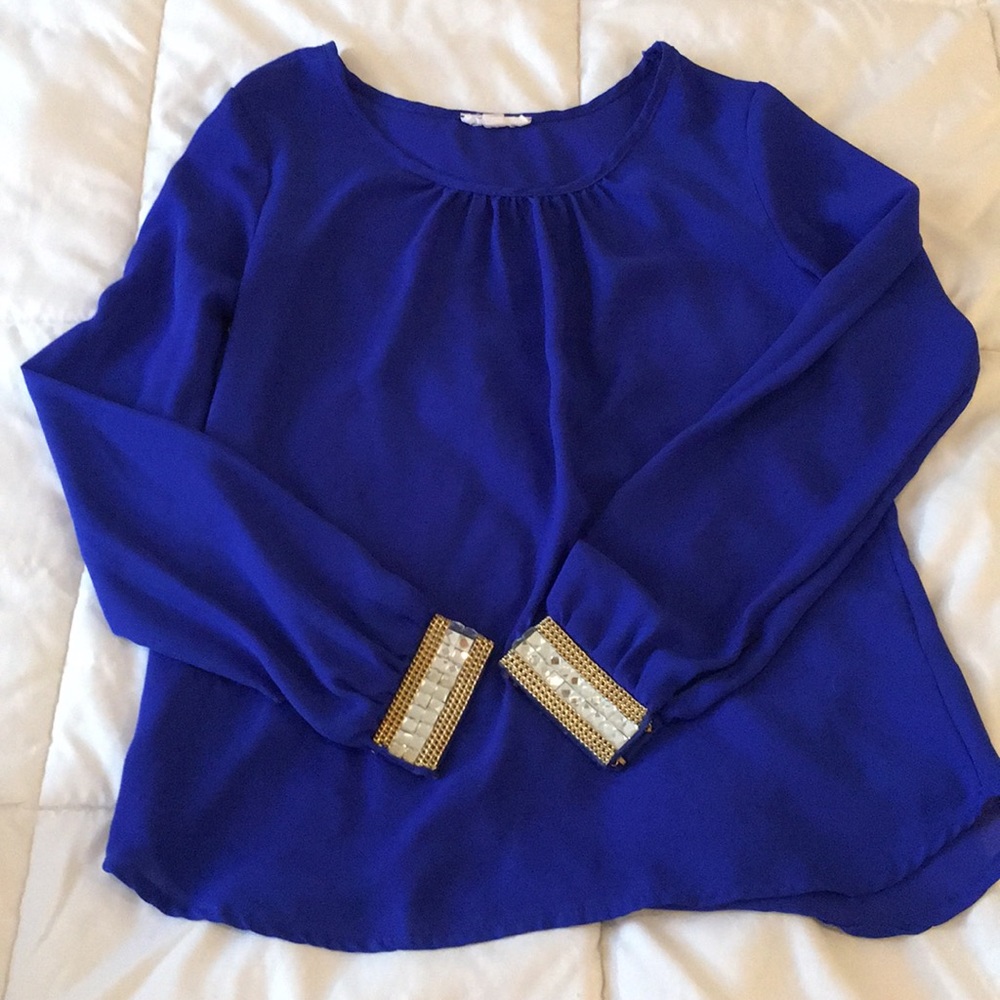 Royal blue blouse